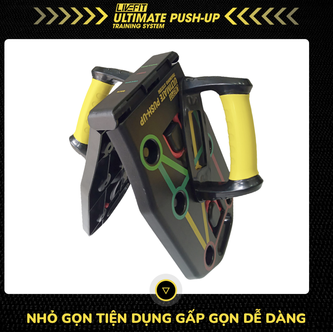 Bộ dụng cụ hít đất và tập luyện thể thao chuyên nghiệp LiveFit 18 trong 1