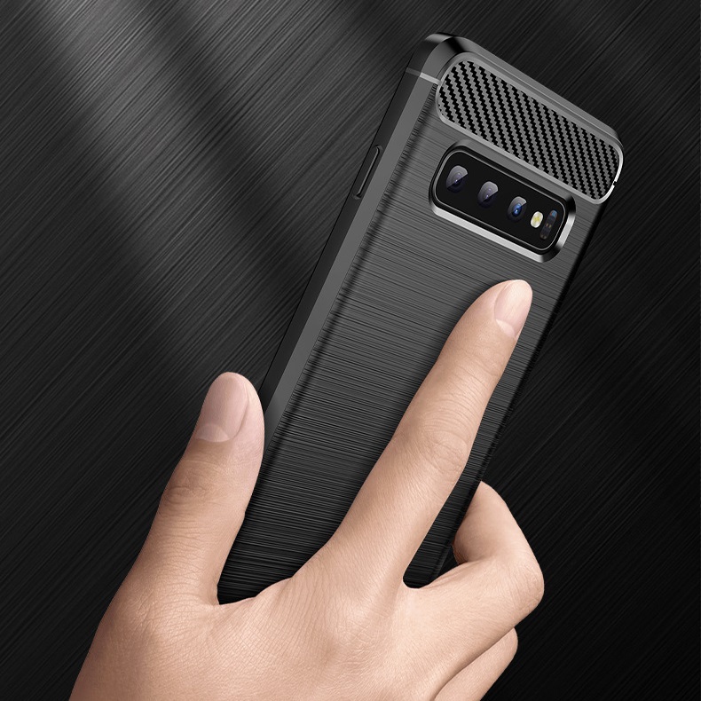 Ốp Lưng Chống Sốc Cho SamSung Galaxy S10 5G Chính hãng RUGGED ARMOR Vân Sợi Carbon, Bảo Vệ Camera Sau - Hàng Chính Hãng