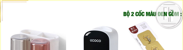 Bộ dụng cụ nhả kem đánh răng tự động 2/3/4 cốc và giá treo bàn chải đa năng HT SYS-ECOCO-chất liệu ABS cao cấp