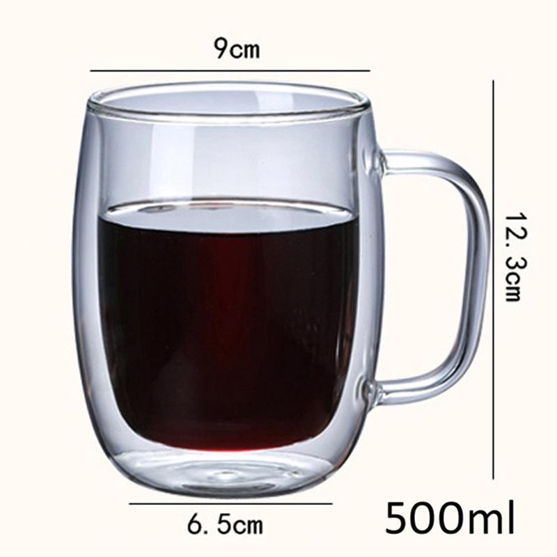 Mẫu ly thủy tinh 2 lớp nhiều dung tích uống trà uống cà phê