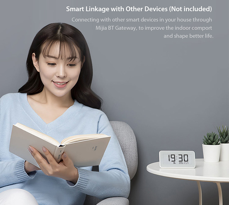Original Xiaomi Mi Multifunctional Digital Clock Electronic-INK Screen Temperature Humidity Sensor BT Wireles