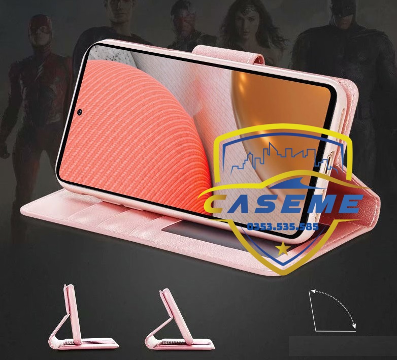 Bao da dạng ví dành cho OPPO Reno7 5G hiệu Hanman có quai cài - Hàng Chính Hãng