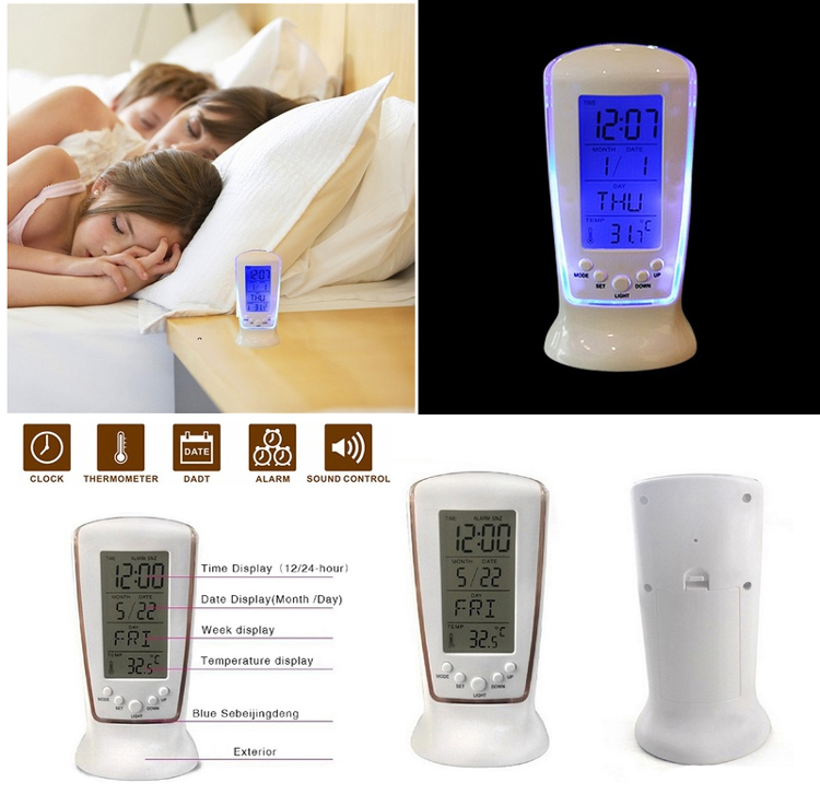 Đồng Hồ Báo Thức Digital Đa Năng Có Đèn LED Đồng Hồ Báo Thức Digital Đa Năng Có Đèn LED