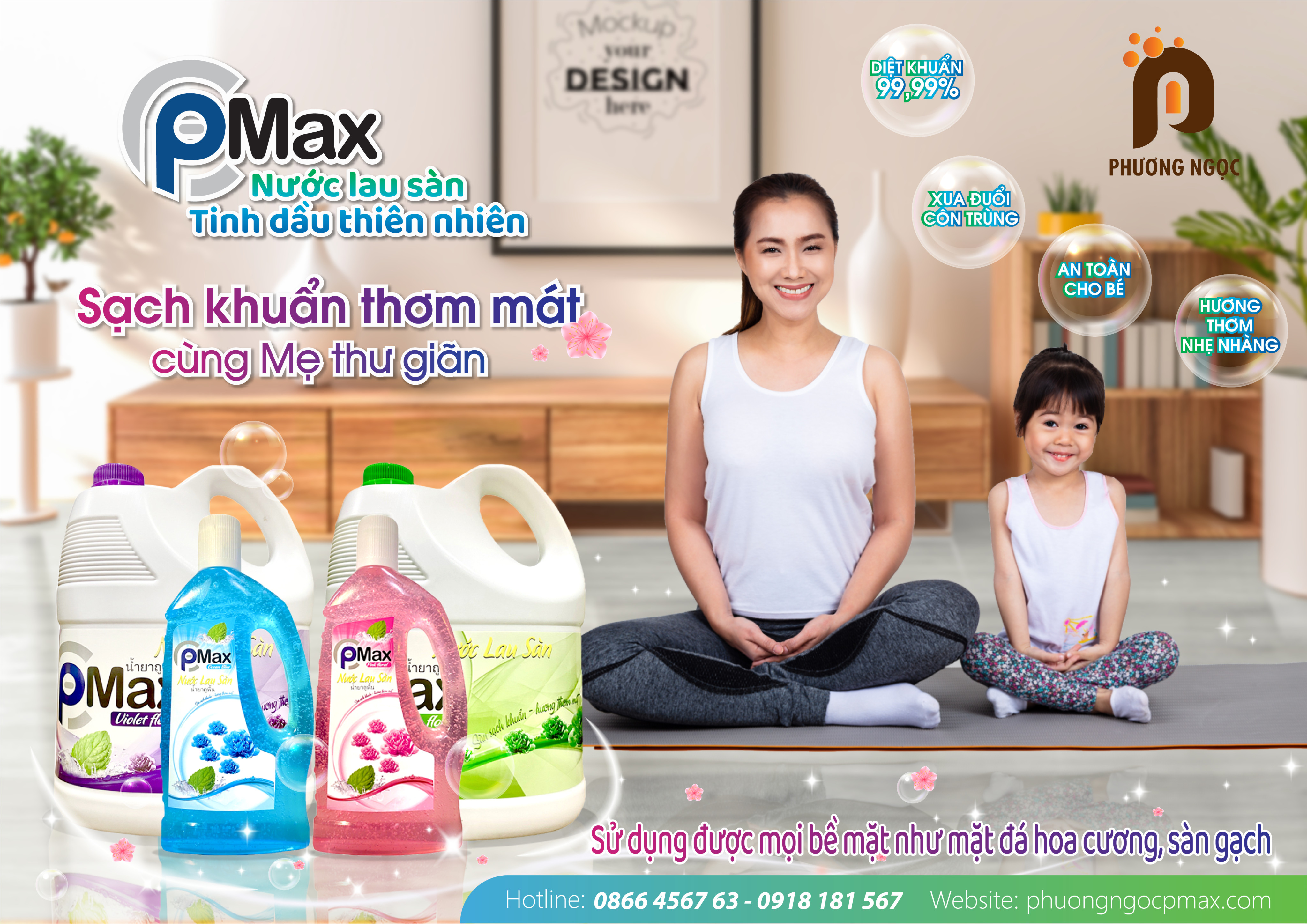 nước lau sàn p-max green floral diệt khuẩn công nghệ thái lan loại bỏ các vết bẩn cứng đầu, không làm mất màu gạch men, xua đuổi côn trùng 1000ml 1