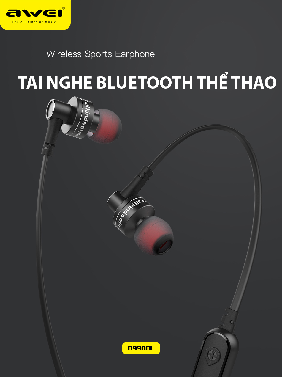 Tai Nghe Bluetooth Awei B990BL Phiên Bản 4.2 - Hàng Nhập Khẩu