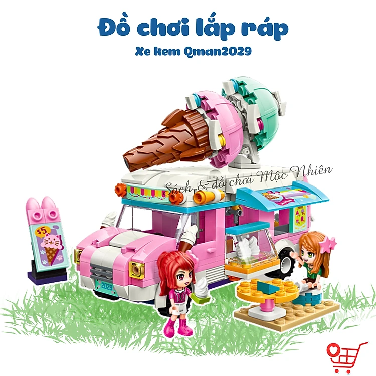 Đồ chơi lắp ráp, xếp hình Qman 2029 - Xe Kem (388 Mảnh Ghép) dành cho bé gái từ 6 tuổi