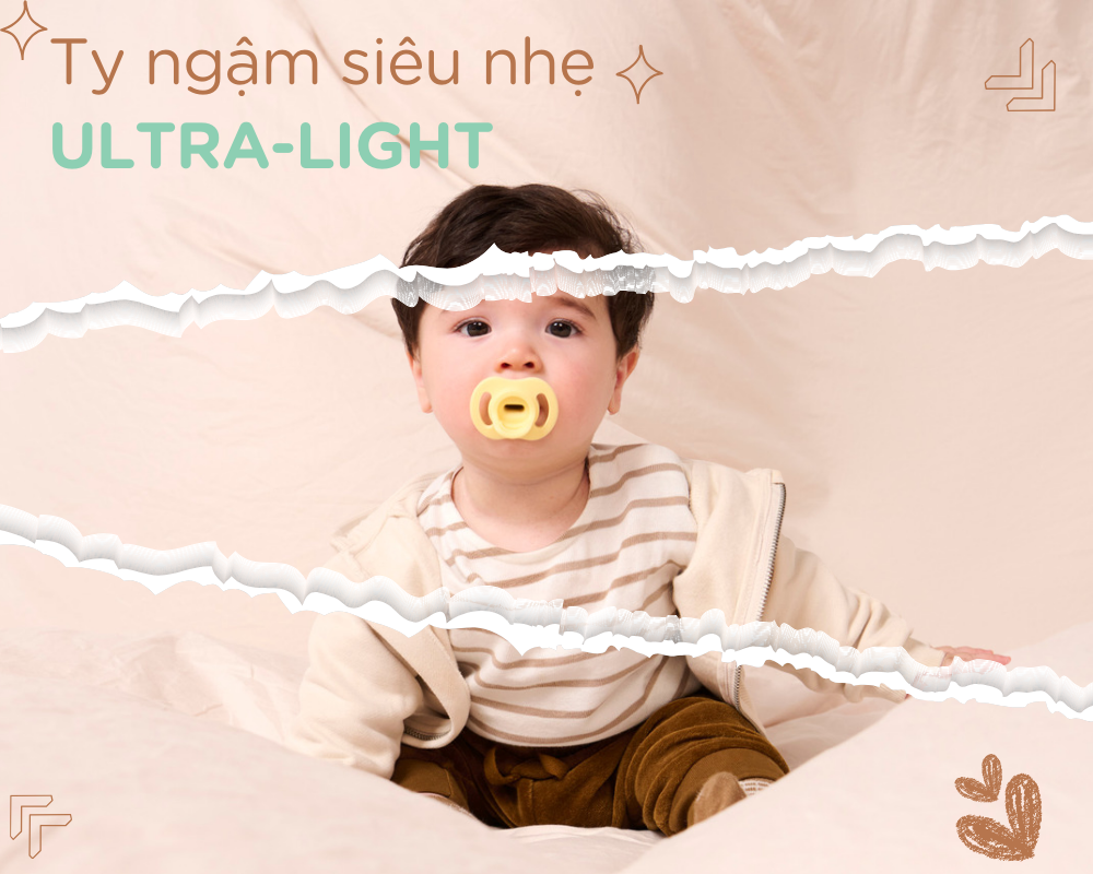 Ty ngậm silicon siêu nhẹ cho bé Tommee Tippee Ultra Light 0-6, 6-18 tháng (vỉ đôi, tách lẻ)