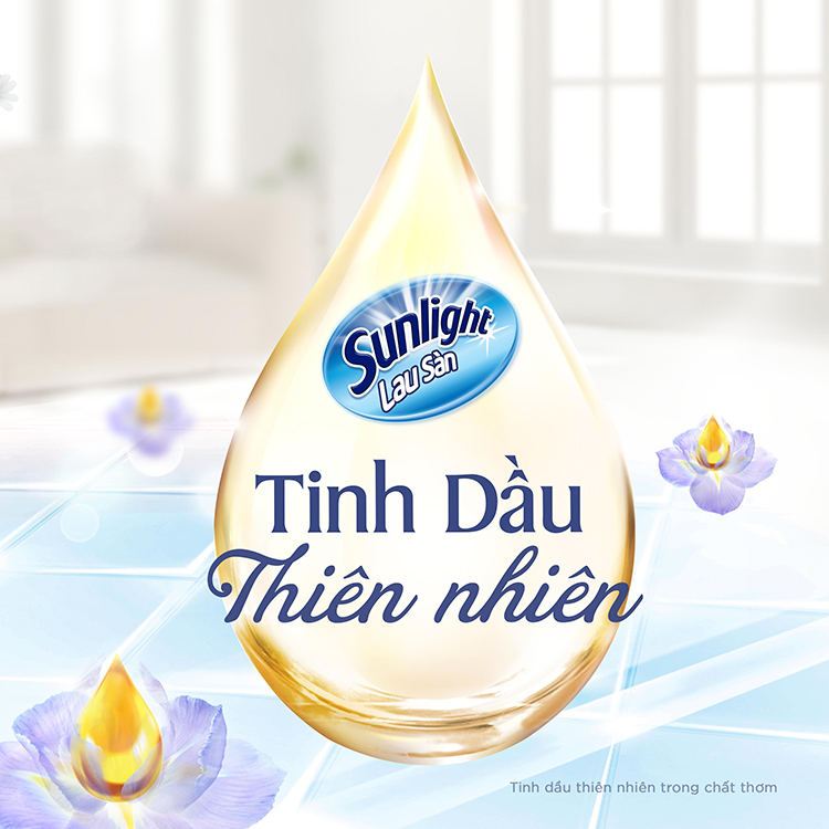 Nước Lau Sàn Sunlight Tinh Dầu Thiên Nhiên Hoa Diên Vỹ (3.8Kg/Can)