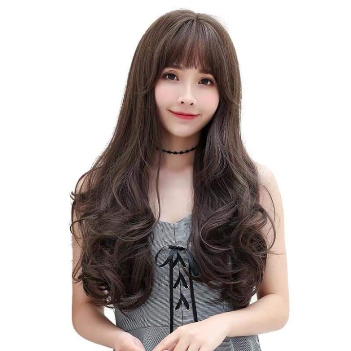 Tóc giả nữ nguyên đầu dài (kèm lưới và lược ). Tóc giả nữ, tóc giả, tóc giả nguyên đầu, tóc giả nữ giá rẻ, tóc giả cao cấp, tóc giả cả đầu. Tóc giả nữ sợi tơ cao cấp, chịu nhiệt tốt, bấm uốn, duỗi, gội thoải mái