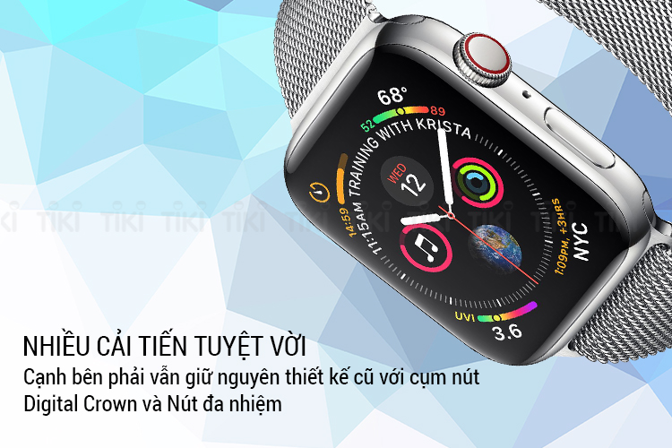 Đồng Hồ Thông Minh Apple Watch Series 4 GPS + Cellular 44mm, Stainless Steel - Milanese Loop