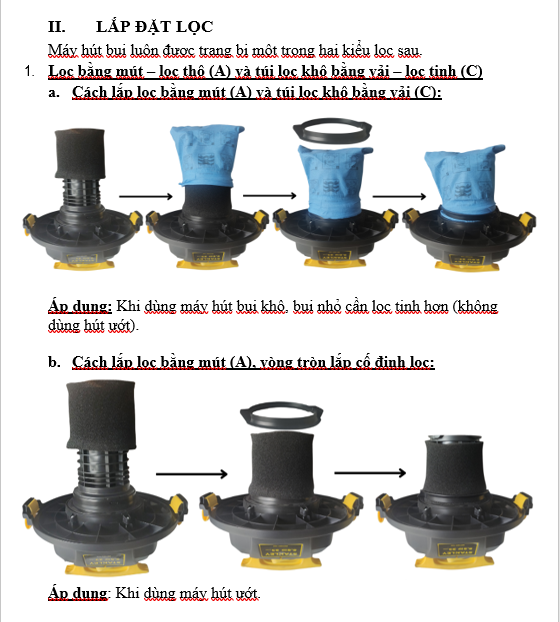 hương dan sử dụng máy hút bụi Stanley