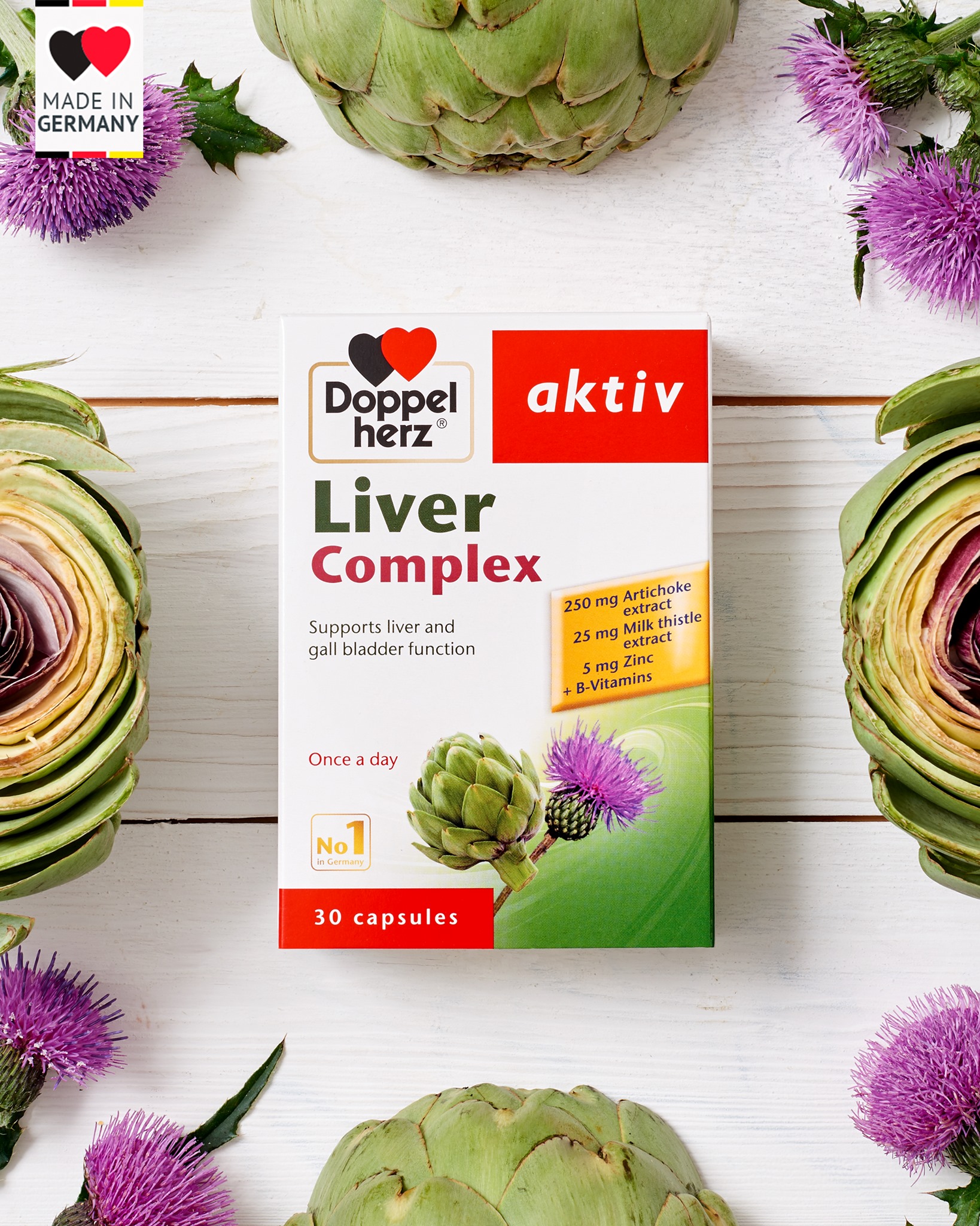 Viên uống hỗ trợ giải độc gan, hạ men gan Doppelherz Aktiv Liver Complex (Hộp 30 viên) 1