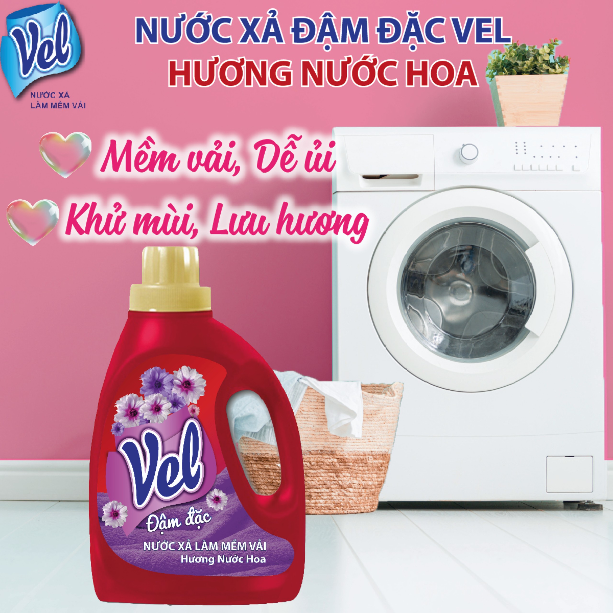 Nước xả Vel 800ml - Mềm vải lưu hương