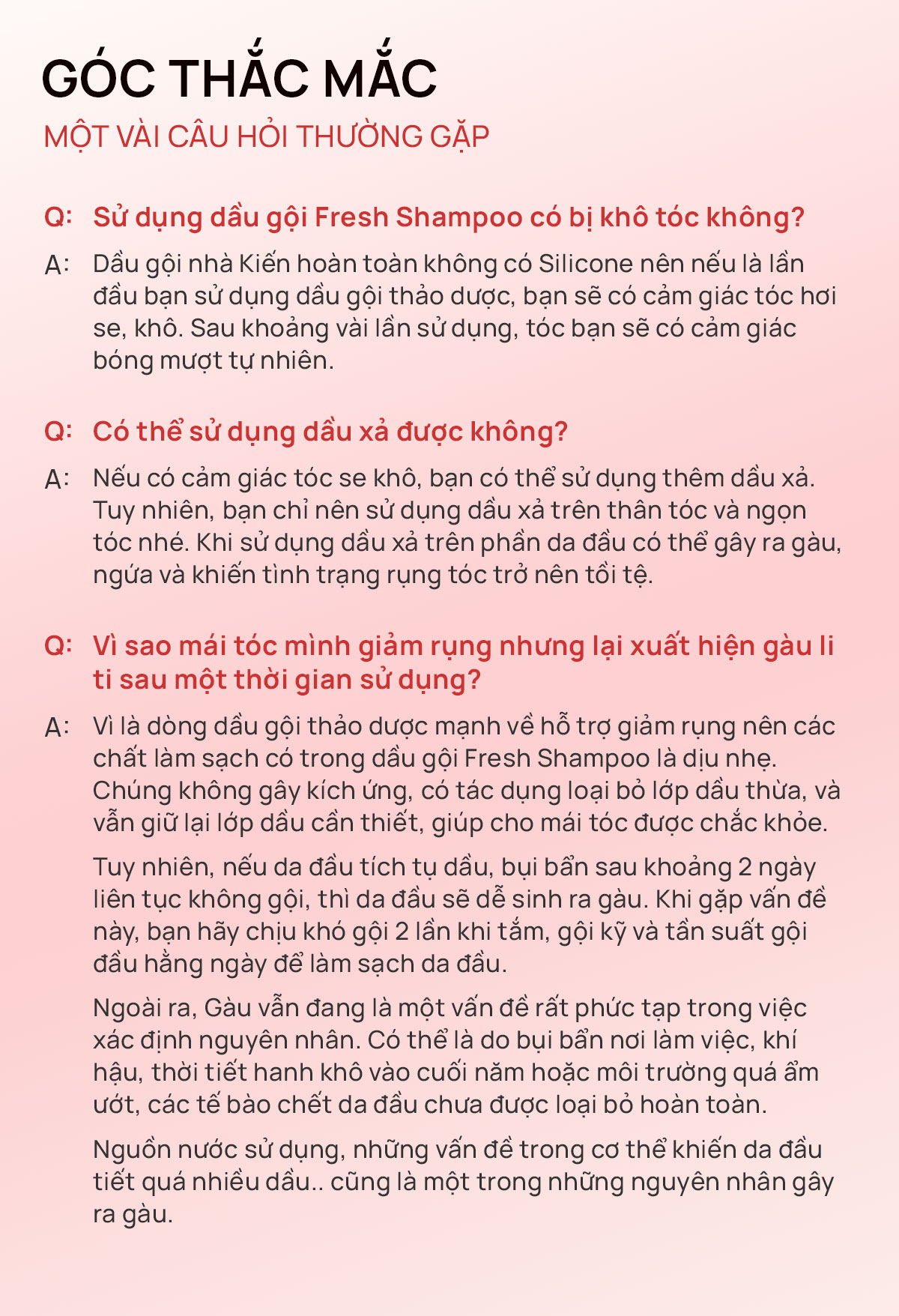 Dầu gội thảo dược Fresh Shampoo giảm rụng tóc, giảm gàu, nuôi dưỡng tóc mềm mượt và chắc khỏe từ gốc 500ml