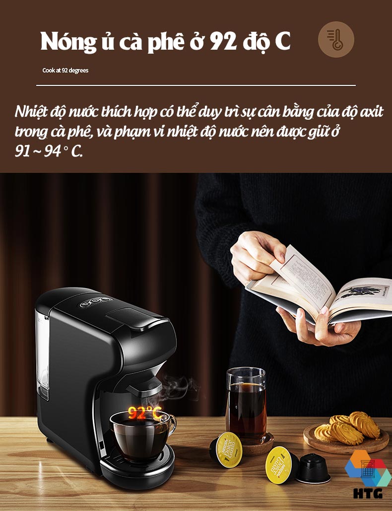 Máy pha cà phê viên nén Stelang ST504 3 trong 1, dùng được cà phê bột và Dolce Gusto, Nespresso, áp suất 19 bar hàng chính hãng