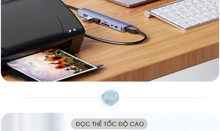 cổng usb, hub usb aswei 8in1