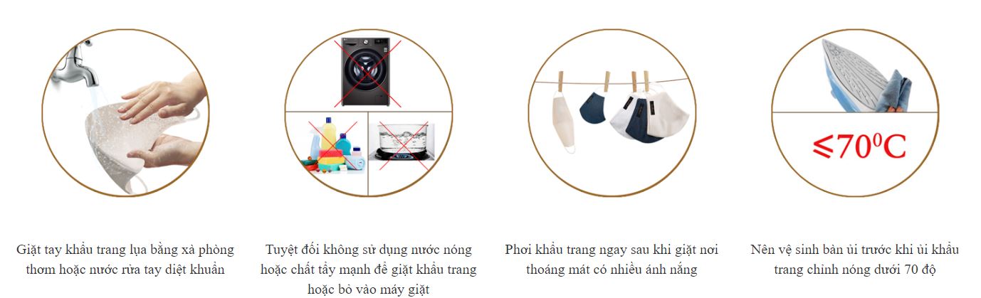 Khẩu Trang Lụa BYFAS Kháng Khuẩn - màu kem - hoa văn trống đồng 6