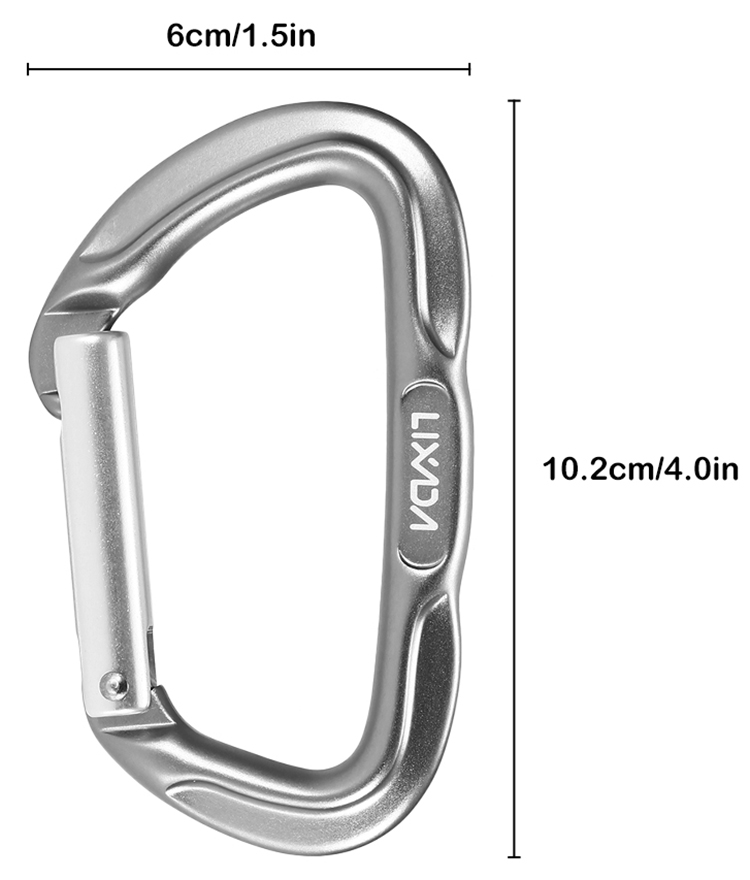 Lixada 24KN Straight Gate Carabiner Non-locking Climbing Carabiner Hammocks Backpacking Key Nose Carabiner