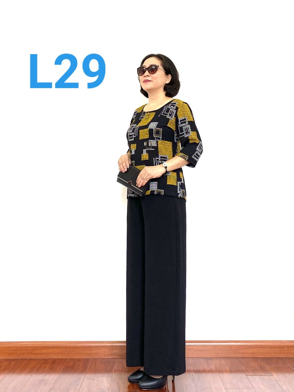 Bộ Trung Niên Tay Lỡ - Bộ Phối Áo Lụa hàn Châu, Quần Đũi cao cấp - Không nhăn không xù khi giặt - Tuấn Tú Store 68