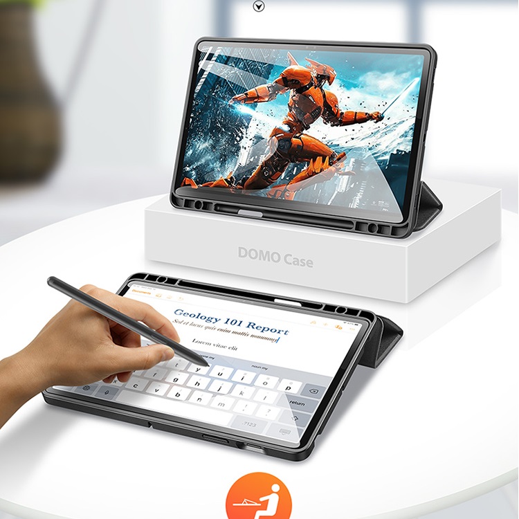 Bao Da Cho Samsung Galaxy Tab S9, S9 Plus, S9 Ultra, S9 Fe, S9 Fe Plus, Tab S8, S8 Plus/S7 Plus , S8 Ultra, Tab S7, S7 fe, Tab S6 , S6 Lite Chính Hãng Dux Ducis Domo Có Khay Đựng Bút Tiện Lợi- Hàng chính hãng 