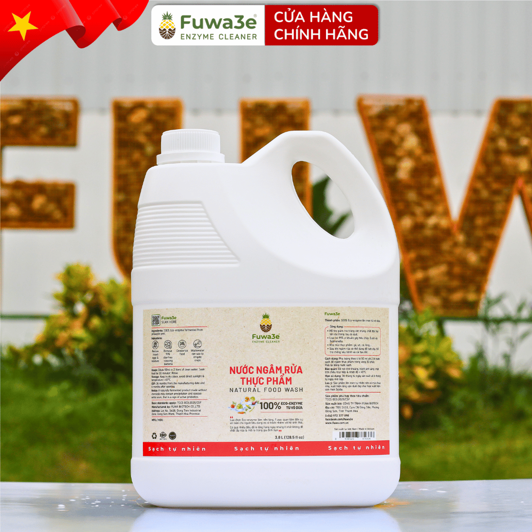 Nước ngâm rửa rau củ quả Fuwa3e 3.8L enzyme sinh học từ vỏ dứa Fuwa3e