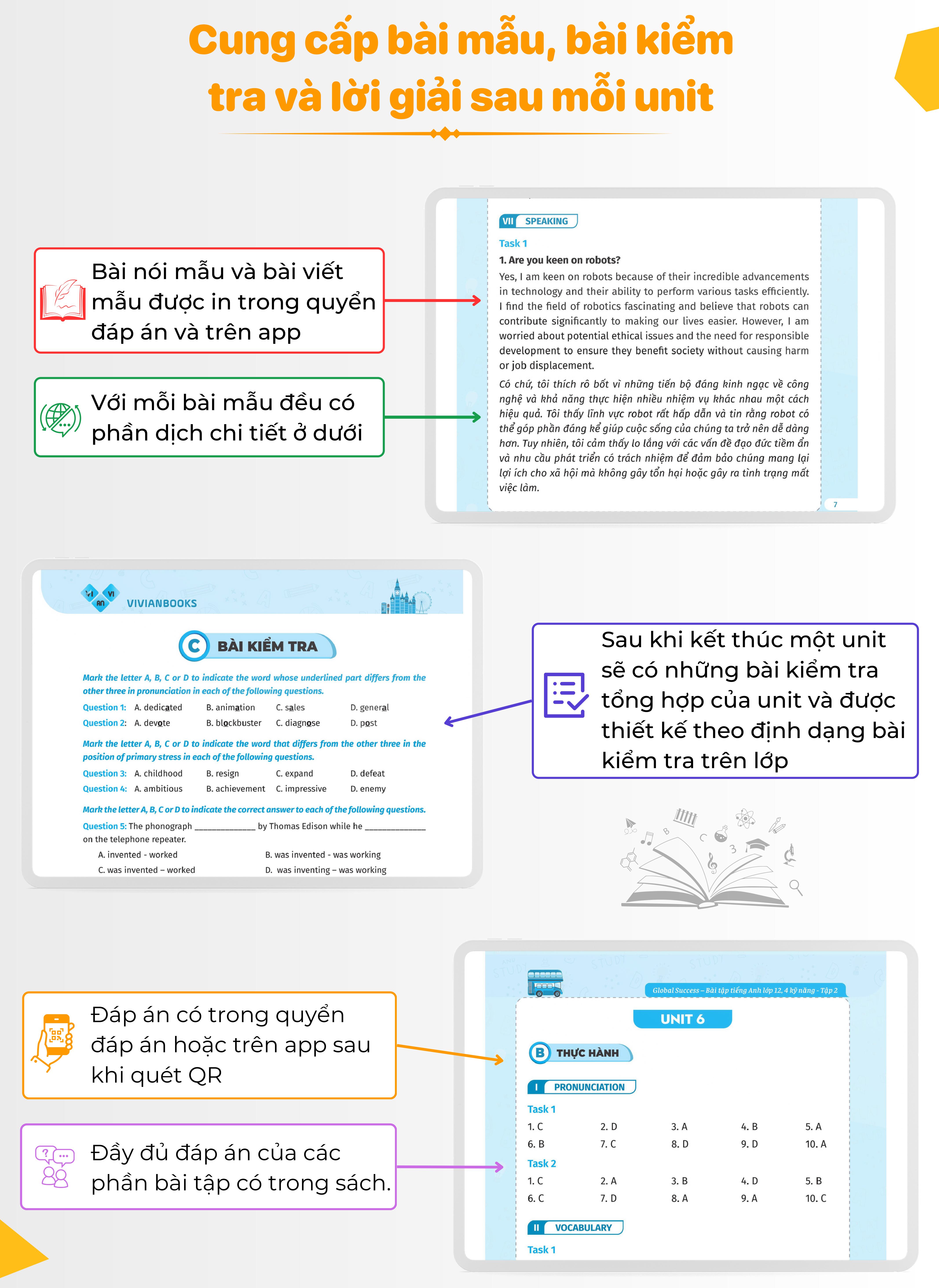 Bài tập tiếng Anh lớp 8, 4 kỹ năng Global Success 8 (Có đáp án) – Tập 1 – ThS. Lê Vy – Anh ngữ Vivian