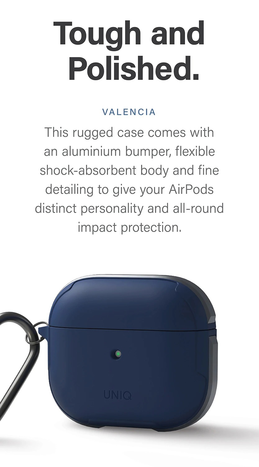 Ốp Case Bảo Vệ Cao Cấp Thương Hiệu UNIQ Valencia Antimicrobial dành cho Airpods 3 - Hàng Chính Hãng