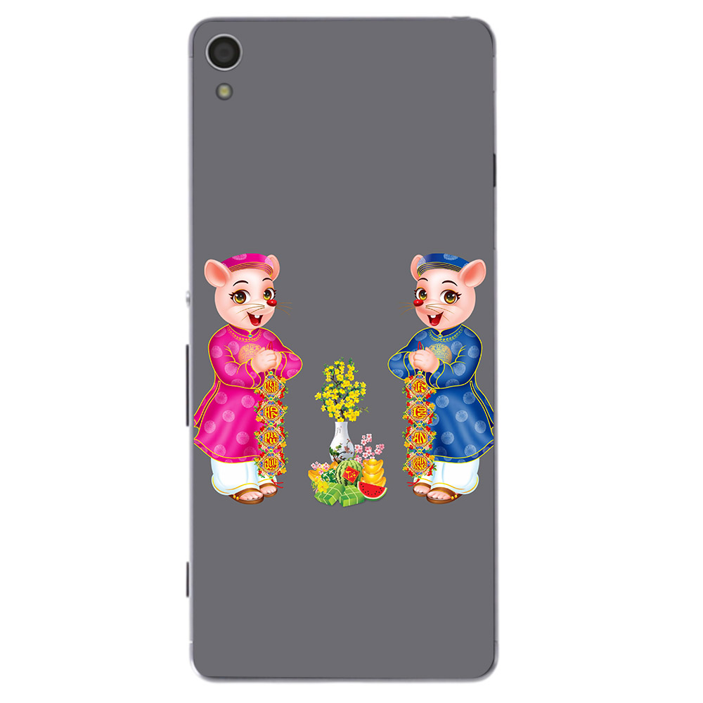 Ốp lưng cứng viền dẻo dành cho điện thoại Sony Xperia XA - Chuột chúc tết mã 15 MS CCTM15