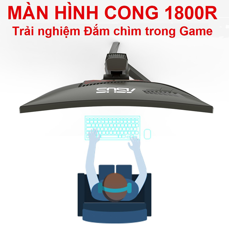 Màn Hình Gaming Cong Asus ROG Swift PG27VQ 27inch 2K 1ms 165Hz G-Sync TN- Hàng Chính Hãng