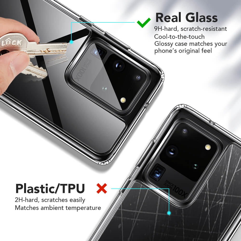 Ốp lưng Samsung Galaxy S20 Ultra ESR Mimic Tempered Glass - hàng chính hãng