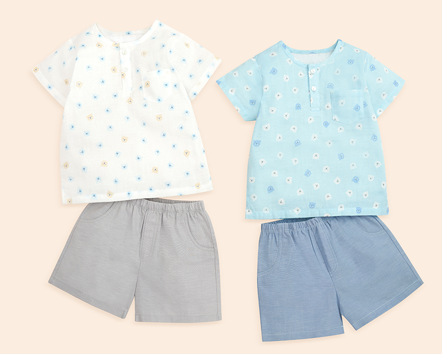 Bộ Quần Áo Cộc Tay Bé Trai Bổ Nẹp VT LULLABY NHT10-19