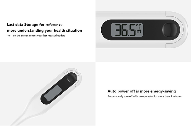 Original Xiaomi MiaoMiaoCe Medical Electronic Thermometer Portable Mouth Oxter Intelligent LCD Screen No Mercury Healthy White