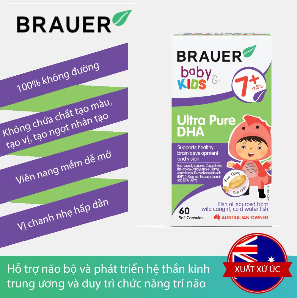 Viên mềm bổ sung DHA tinh khiết Brauer Baby & Kids Ultra Pure DHA cho trẻ từ 7 tháng tuổi (60 viên) 6