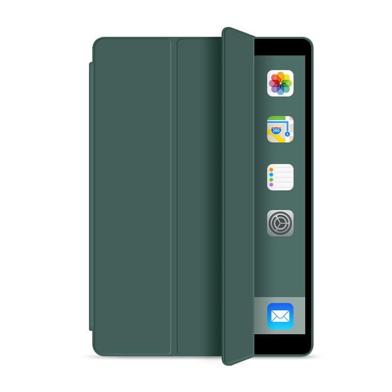 BAO DA SMART COVER SILICON, ỐP LƯNG SILICON CHO IPAD CÓ KHE CÀI BÚT APPLE PENCIL CHO IPAD 10.2 INCH, 10.5 INCH, IPAD PRO 11 INCH, IPAD AIR 4 10.9 INCH MÀU XANH RÊU