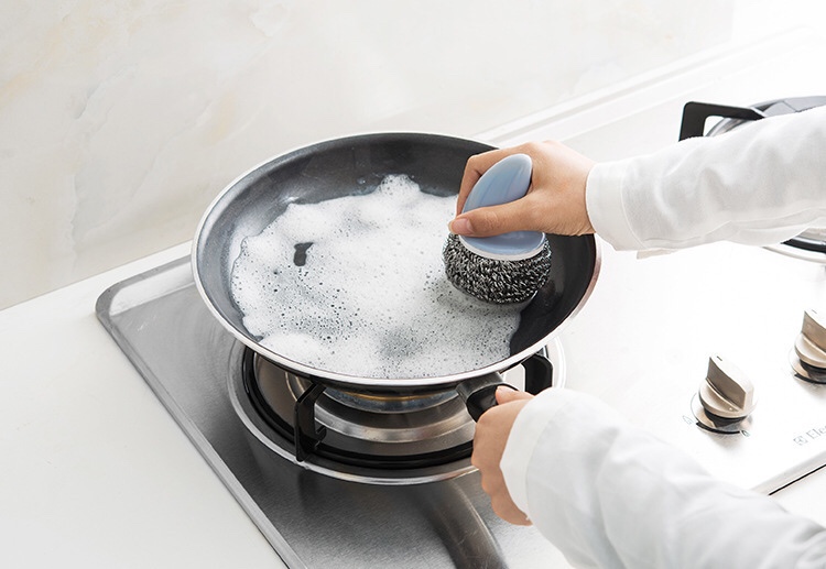 Dụng cụ chà xoong nồi đa năng, siêu sạch có tay cầm - 12 x 6 cm