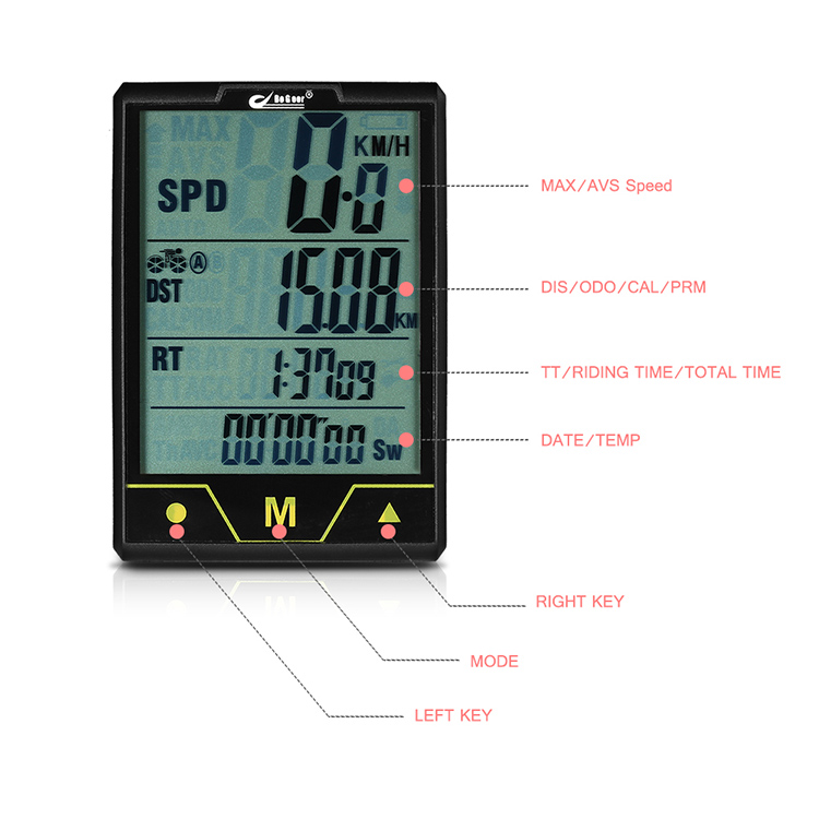 BOGEER Bike Computer Wireless - Wired Bicycle Speedometer Odometer Temperature Backlight Water Resistant for Cycling