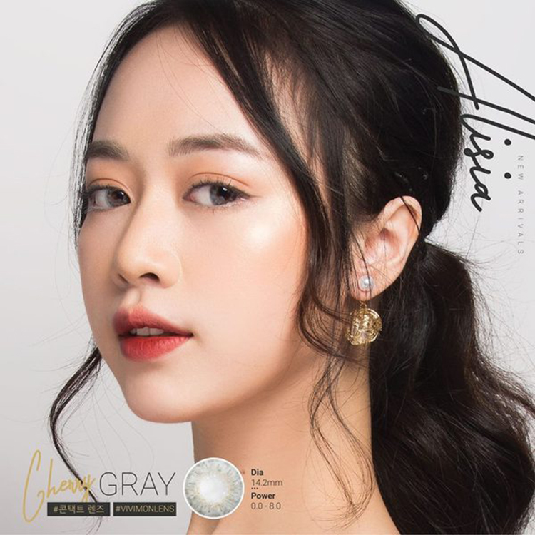 [Một miếng] Kính áp tròng CHERRY GRAY 4,5 độ