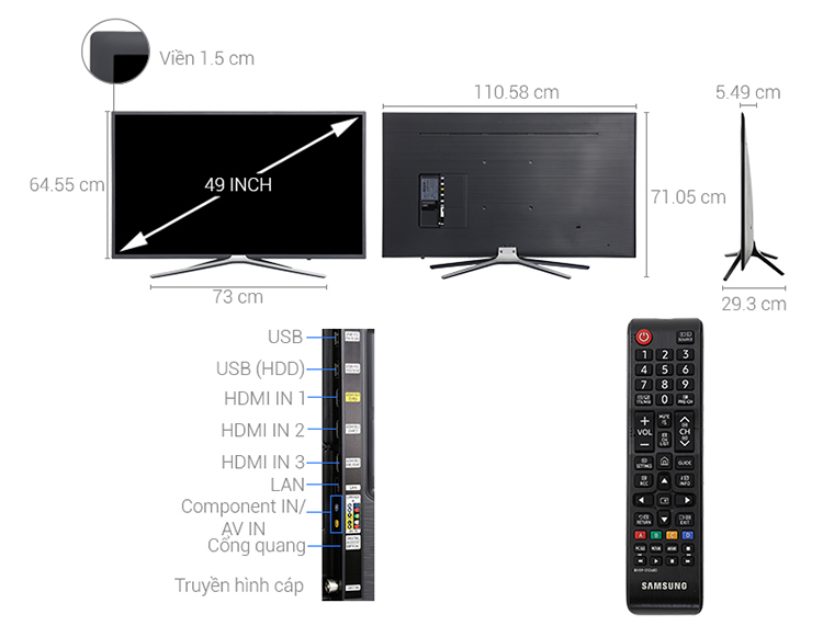 Smart Tivi Samsung 49 inch Full HD UA49M5503 - Hàng Chính Hãng