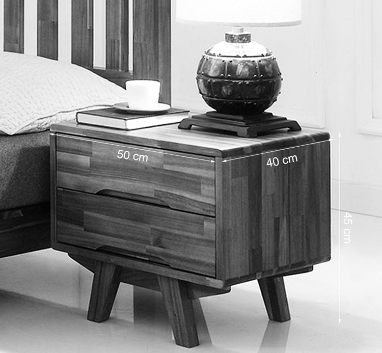 Tủ Đầu Giường 2 Ngăn Kéo Coco Gỗ Tràm IBIE BSK2COC