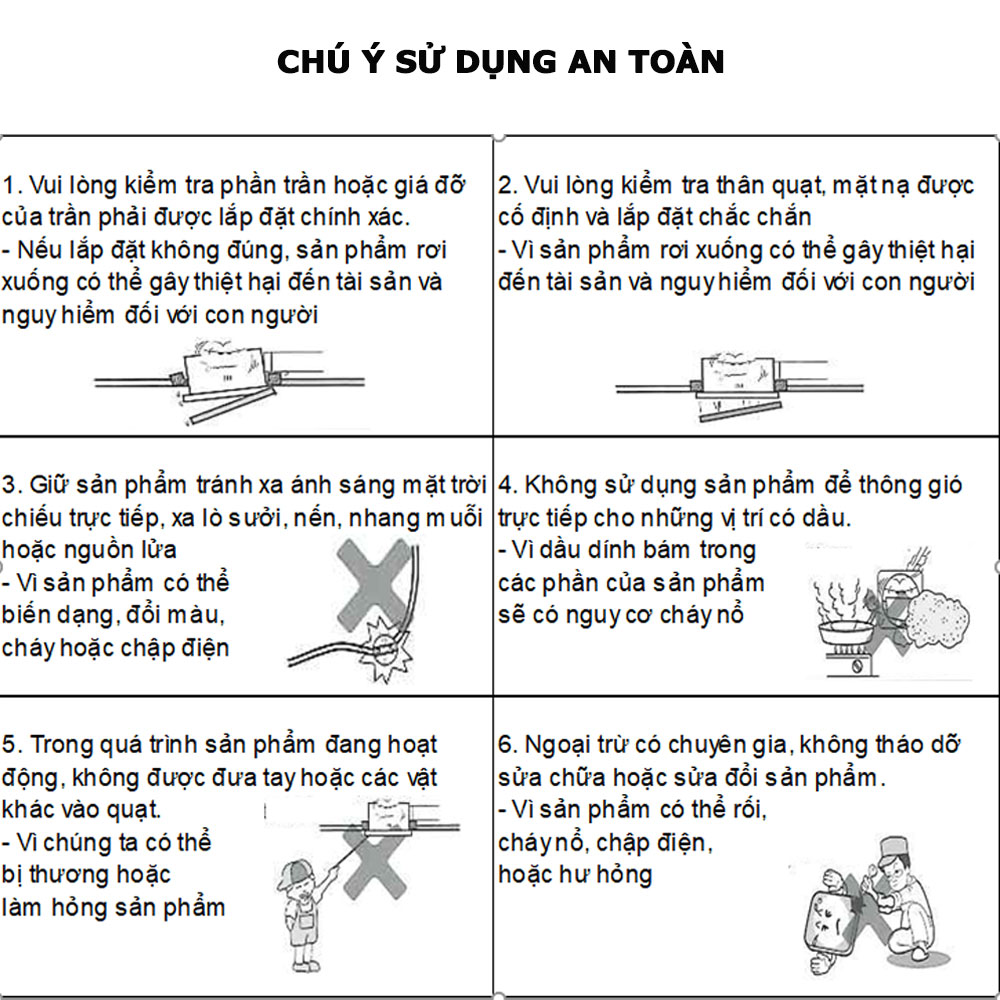 chú ý sử dụng quạt hút WHIFA an toàn