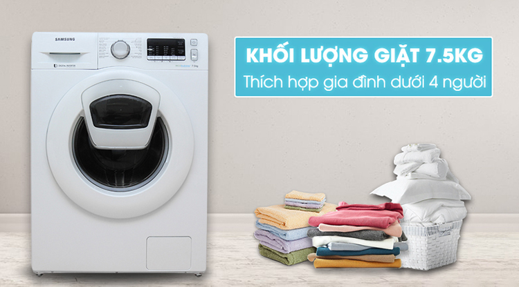 Máy giặt Samsung AddWash Inverter 7.5 kg WW75K5210YW/SV