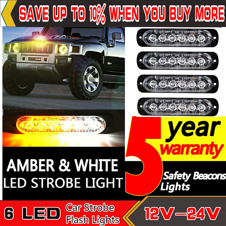 Side Lights Side Lamp Universal Strobe Marker Lights 6LED Truck Motorcycle