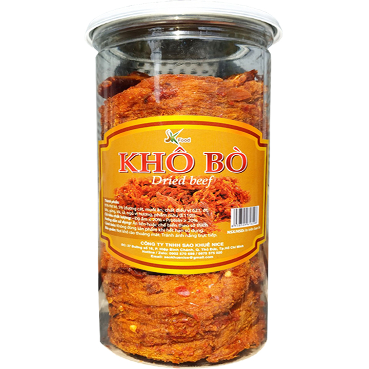 Thịt Khô Bò Loại Miếng Mềm Thương Hiệu SK FOOD - Hũ 250G