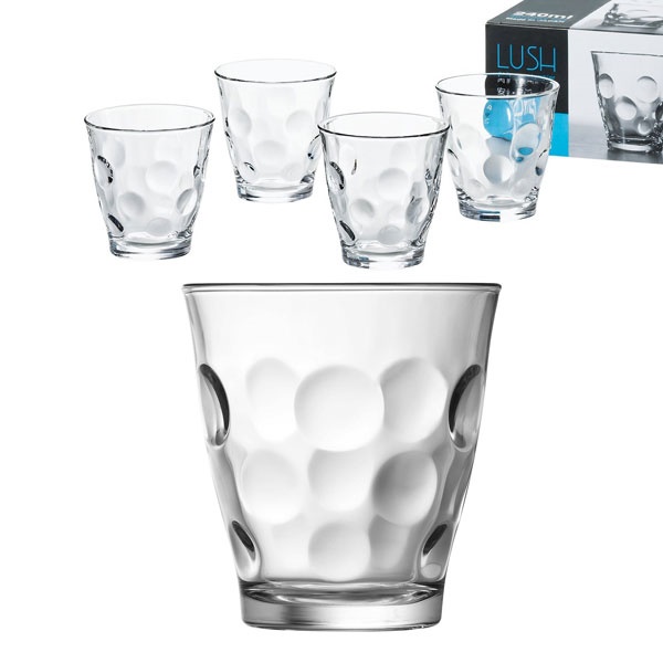 Bộ 04 cốc thủy tinh cao cấp chịu nhiệt họa tiết tròn mang lại vẻ trang nhã, sang trọng - nội địa Nhật Bản