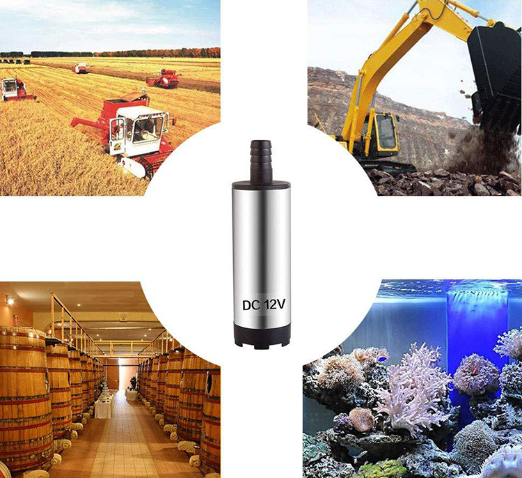 DC 12V Electric Submersible Pump Stainless Steel Submersible Pump for Water Diesel Oil Voltage:12V Silver