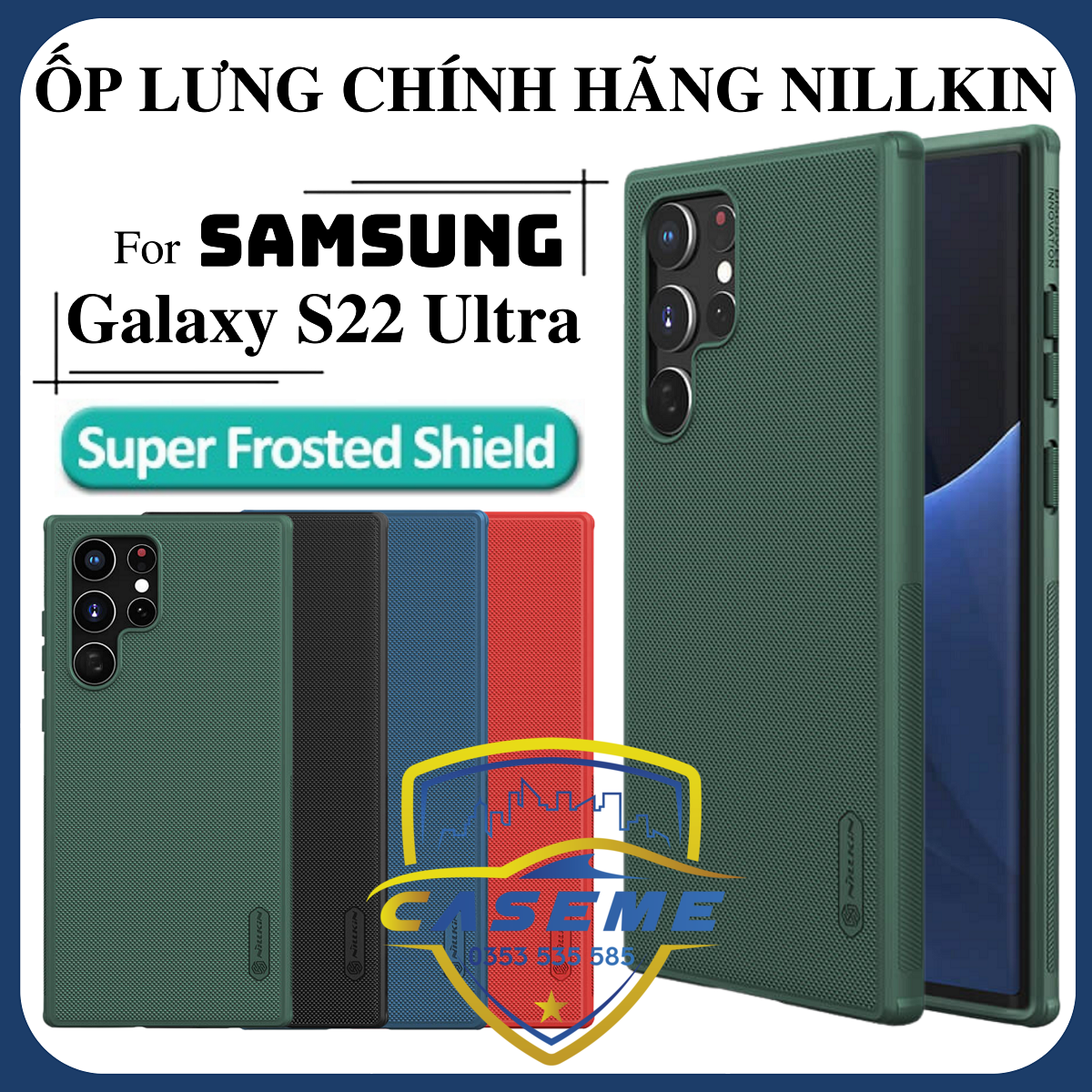 Ốp lưng dành cho Samsung S22 Ultra hàng chính hãng Nillkin dạng sần