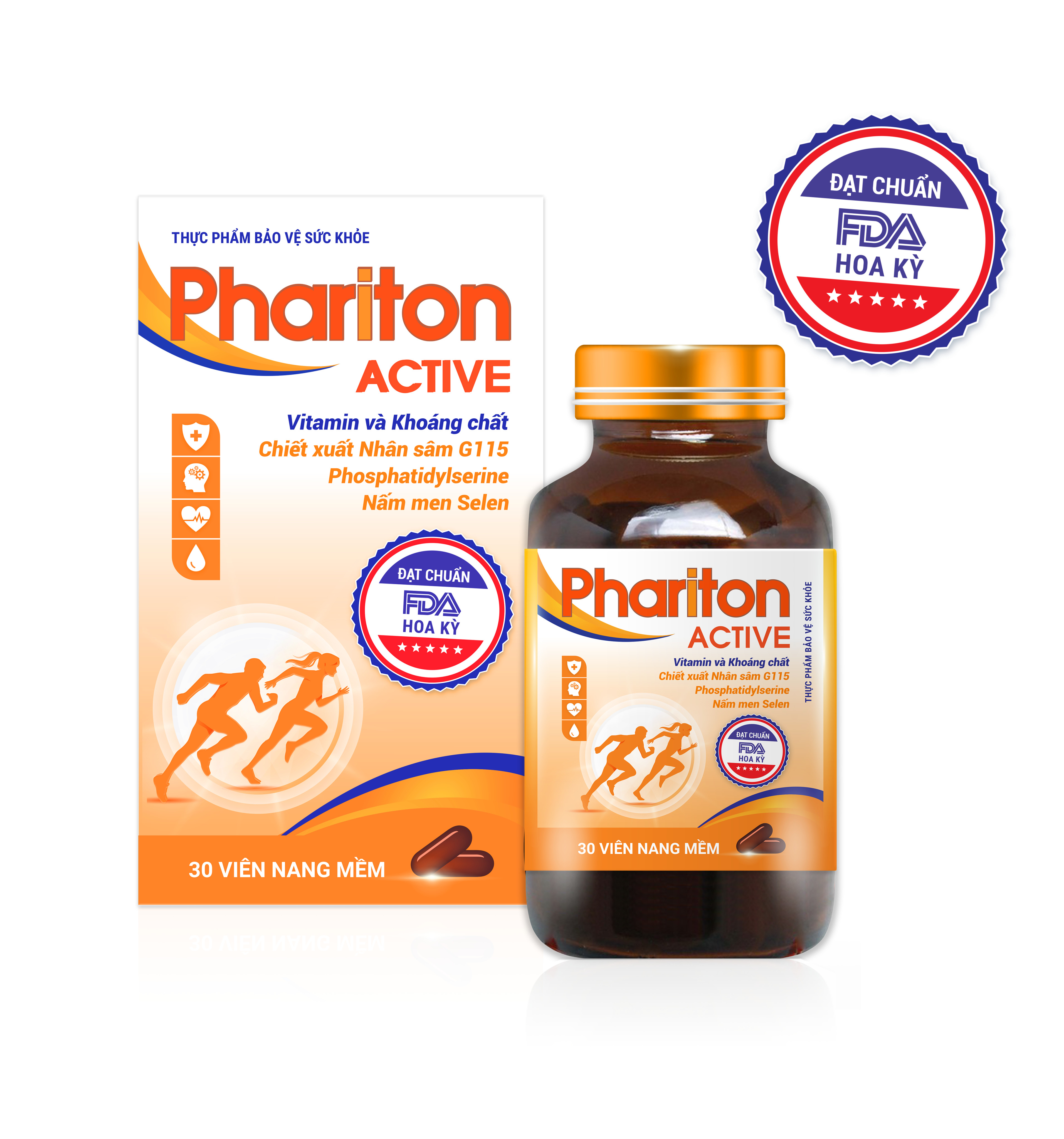 Thực phẩm bảo vệ sức khỏe PHARITON ACTIVE - Giảm mệt mỏi, tăng cường sức đề kháng (30 viên) 1