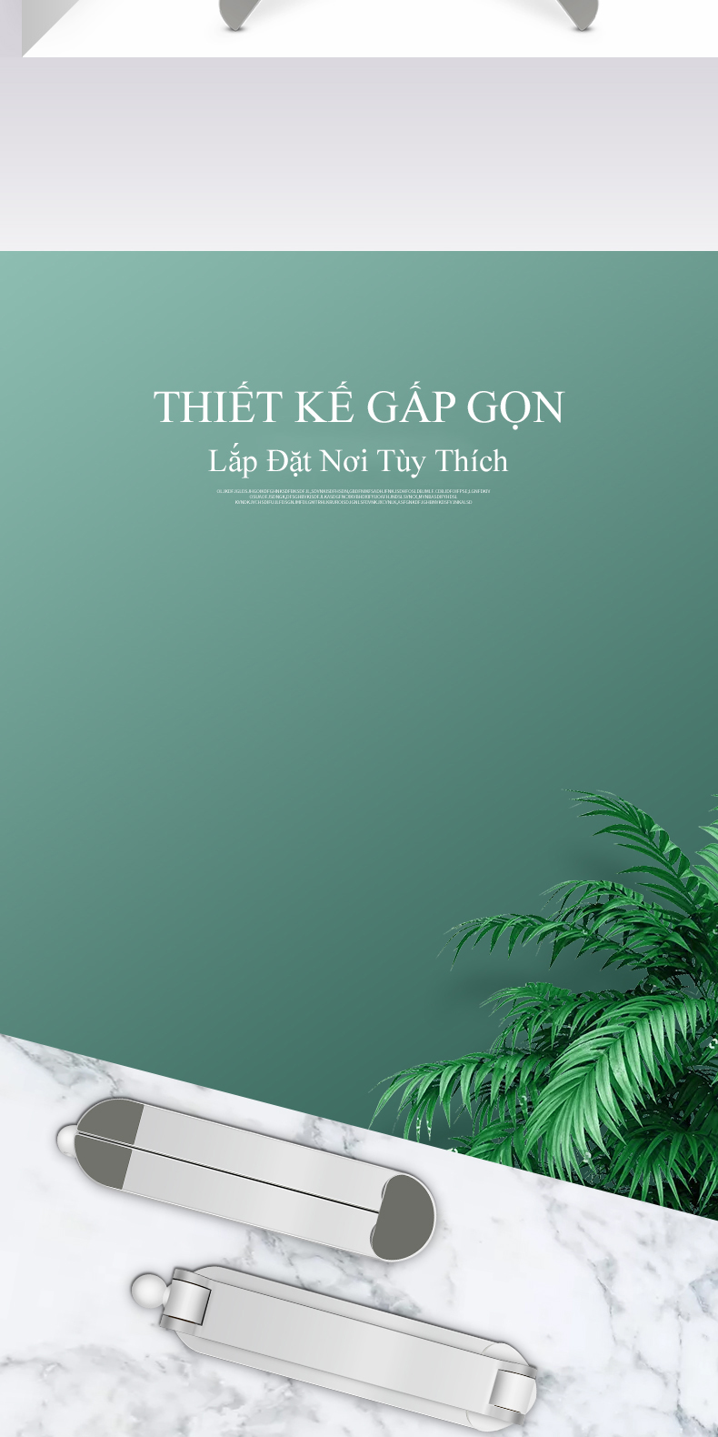 Giá Đỡ Điện Thoại Máy Tính Bảng (4-12 inches) Đề Bàn Hoặc Treo Tường Hợp Kim Nhôm Nguyên Khối Cao Cấp – Gấp Gọn Tiện Lợi – Hàng Chính Hãng