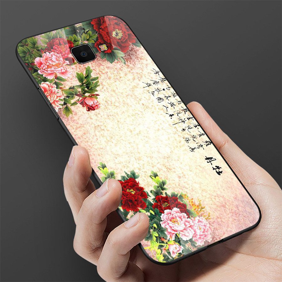 Ốp kính cường lực cho điện thoại Samsung Galaxy A7 2018/A750 - A10/M10 - A50 - A70 - mẫu đơn MS HOA027