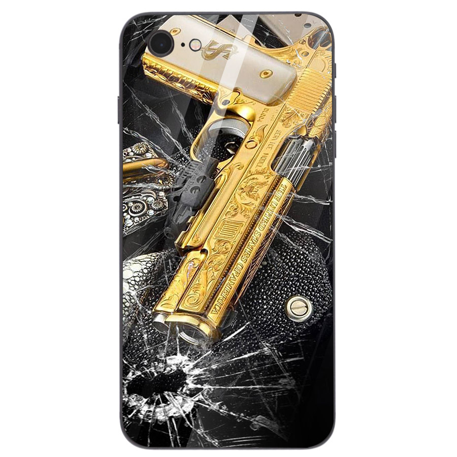 Ốp điện thoại kính cường lực cho máy iPhone 6 Plus/6s Plus - GOLDEN GUN MS DGDG015